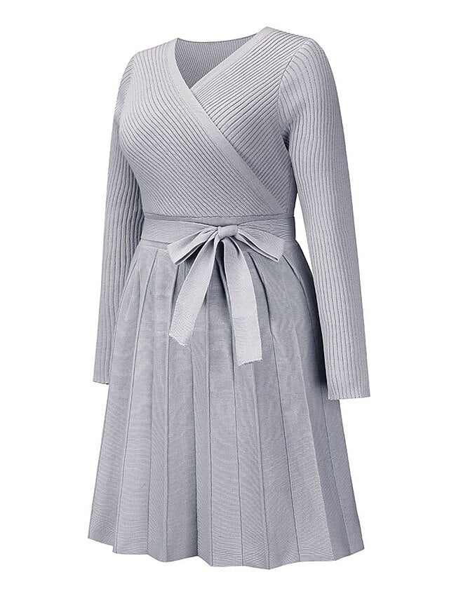 Women's Sweater Dress Knit Dress Jumper Dress Mini Dress