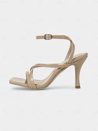 Heels with Strap Women's Nude - Ankle Elegant Strappy
