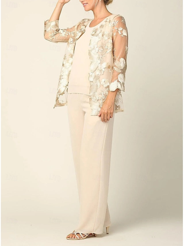 Crew Bride 3 of Dress the Pantsuit Neck Elegant Mother Piece