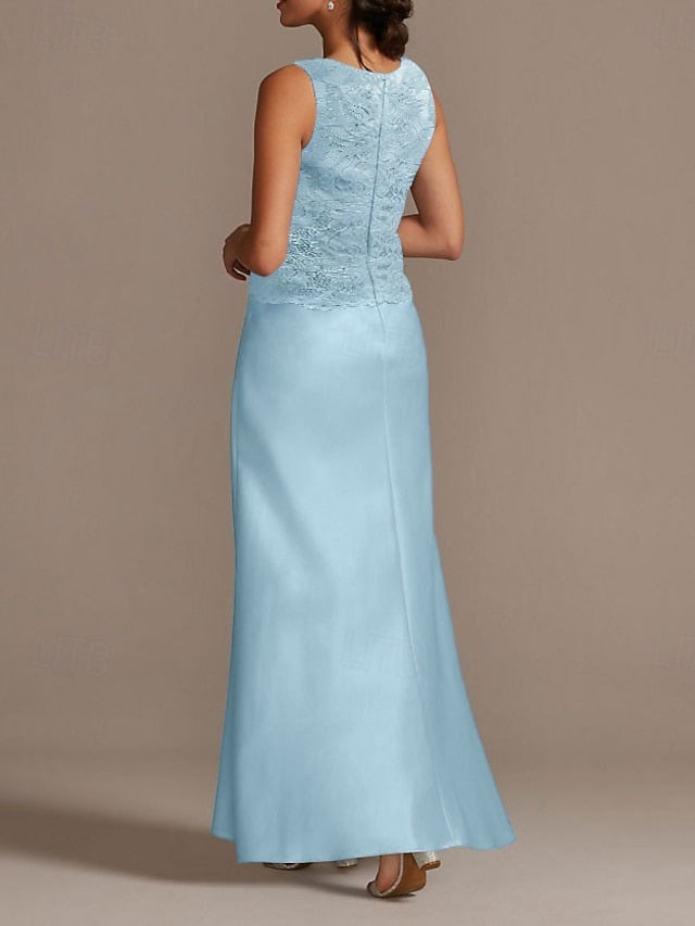 Sheath Elegant Scoop of Guest Mother Dress Wedding the Bride