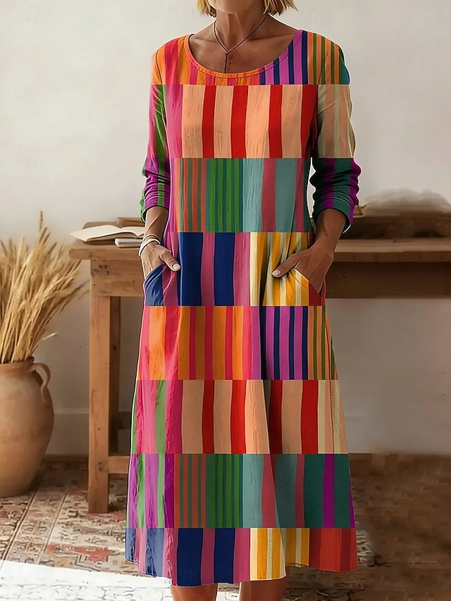 Women's Midi Dress Sheath Dress T Shirt Dress Tee Dress