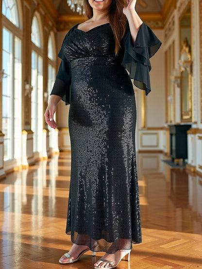 Bride Column Sparkle Dress / Plus of Mother Sheath the Size