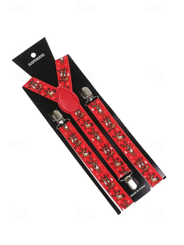 Snowman Suspenders Men's Christmas with