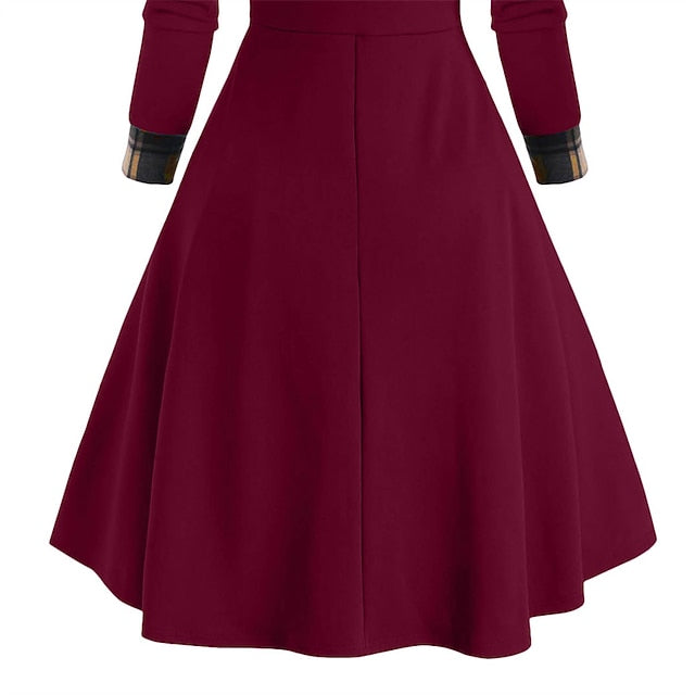 Women's Midi Dress Plaid Dress Casual Dress Sheath Dress