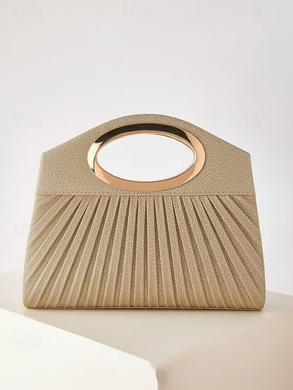 Handle Bag Women's Clutch with Evening Gold Glitter