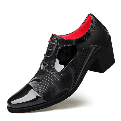 – Lace-Up Patent Leather Formal Shoes Men's Stylish
