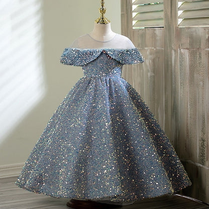 Girl Party Flower Dress Girls' Evening Gown