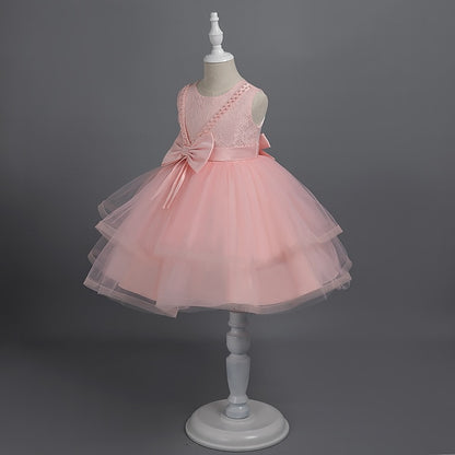 Sleeveless Party Color Dress Girls' Toddler Solid