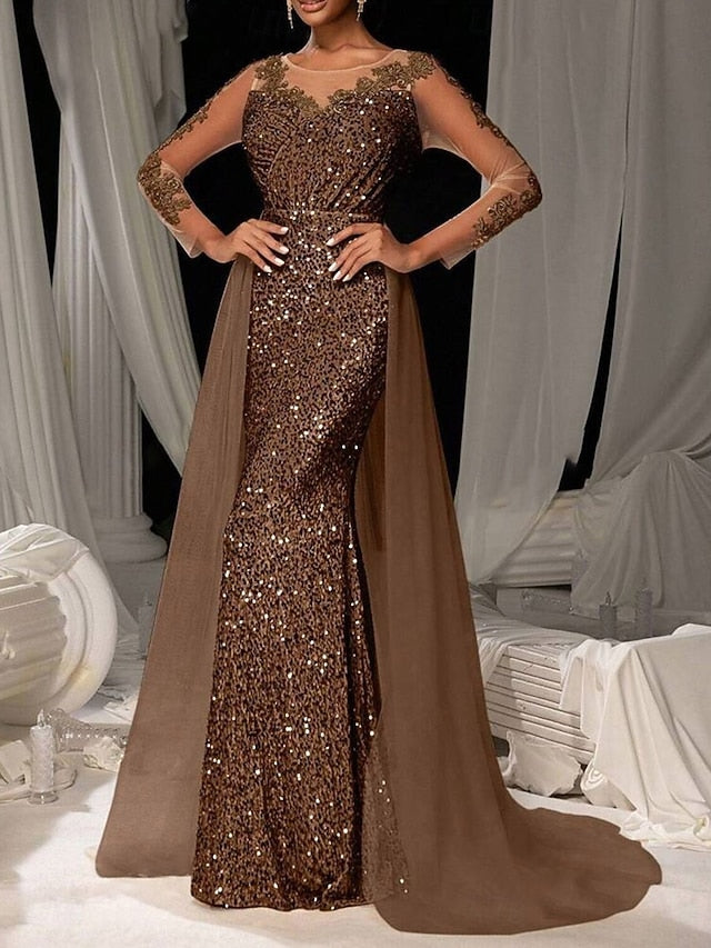 Mermaid Trumpet Floor Length Evening Gown Ball Gown with
