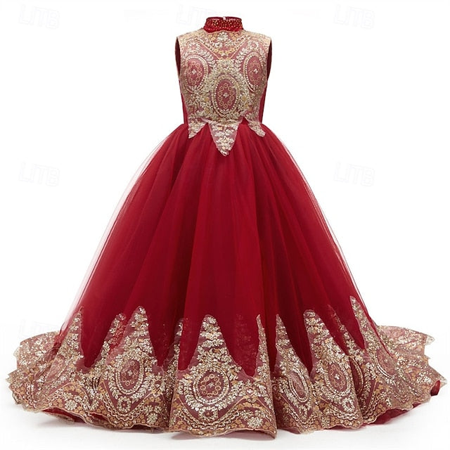 Kid's Dress Evening Flower Gown Girl Formal Girls'