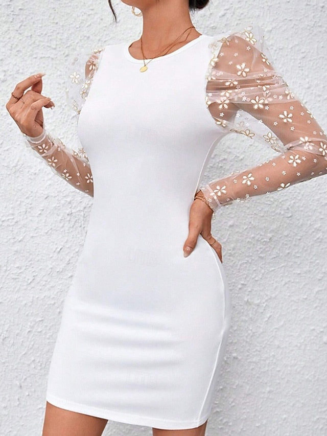 Women's Mini Dress Black Dress Sheath Dress Modern Daily