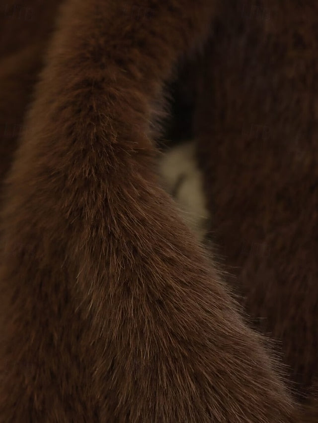 Comfortable Faux Warm Buttons Fur Women's Teddy Coat