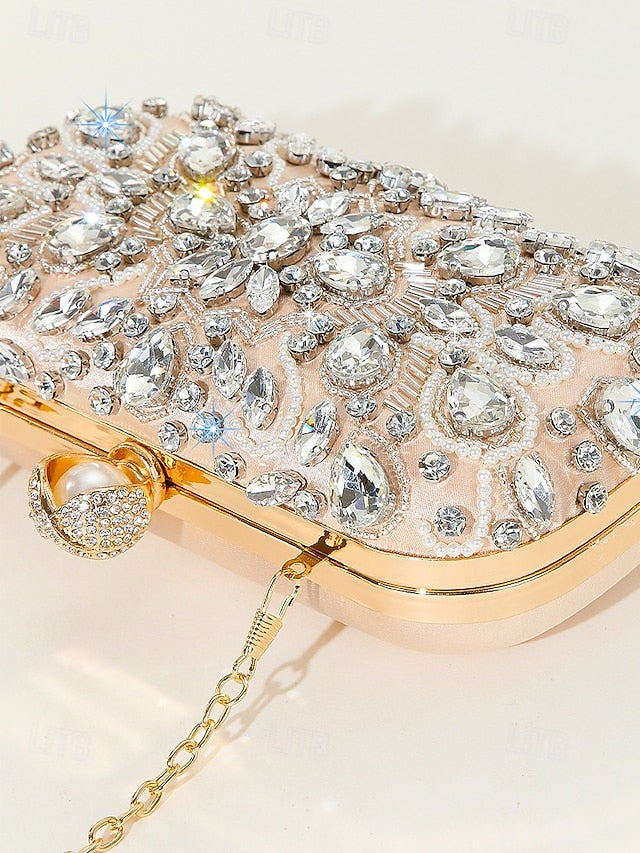 Crystal-Embellished Women's Clutch Bag
