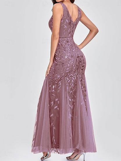 Bride the Floor Dress Neck V Mother Elegant of Party
