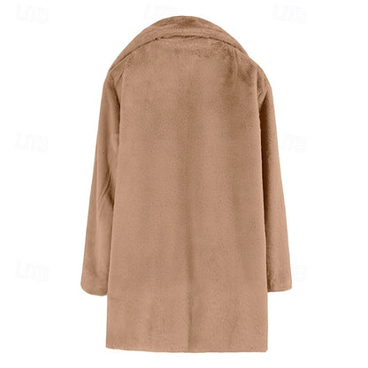 Comfortable Faux Coat Fur Casual Pocket Women's Warm