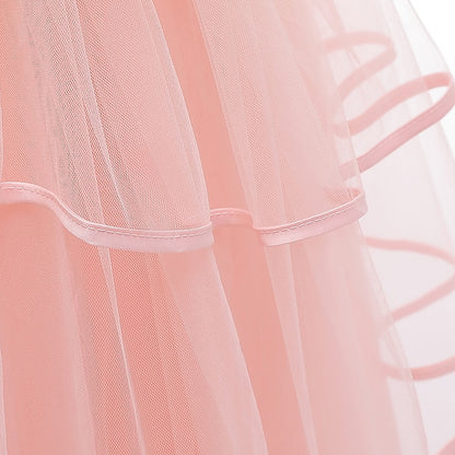 Girls' Sleeveless Color Dress Party Kids Solid