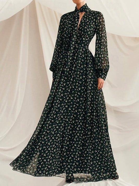 A-Line Mother Floral Black of the Bride Dress Print Elegant