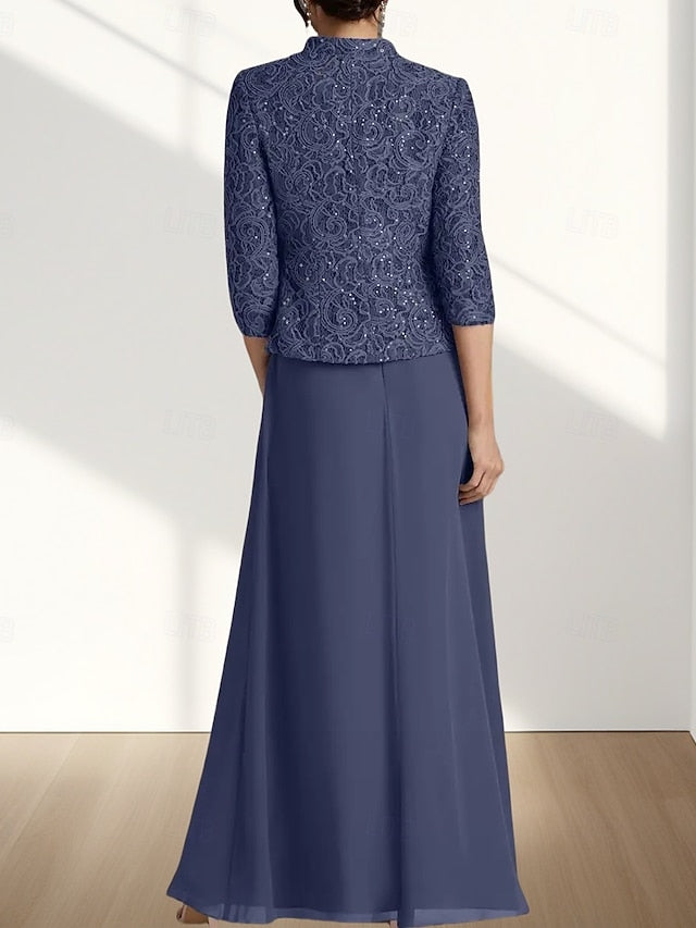 the Bride Wedding Elegant Mother Piece of Dress A-Line Guest Two