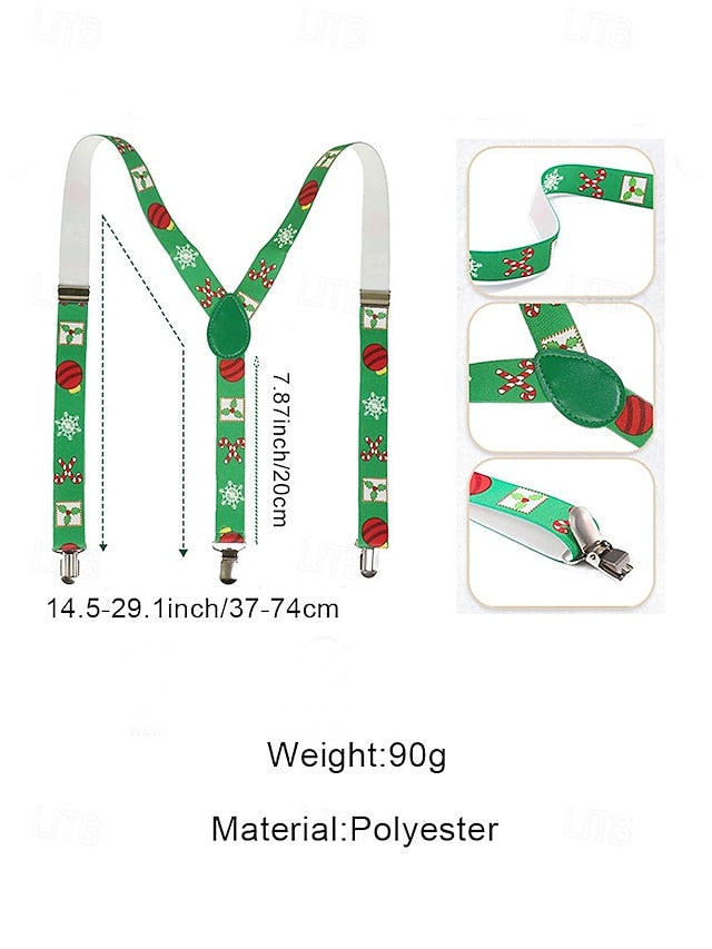 Snowman Suspenders Men's Christmas with