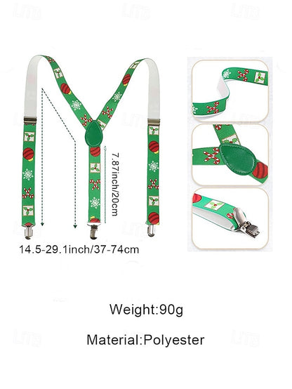 Snowman Suspenders Men's Christmas with