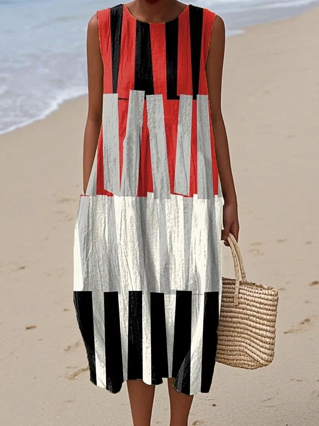 Women's Midi Dress Sundress Shift Dress A Line Dress