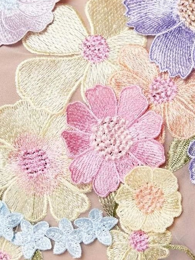 Mermaid Floral Embroidered Lace Dresses Elegant Dress Wedding