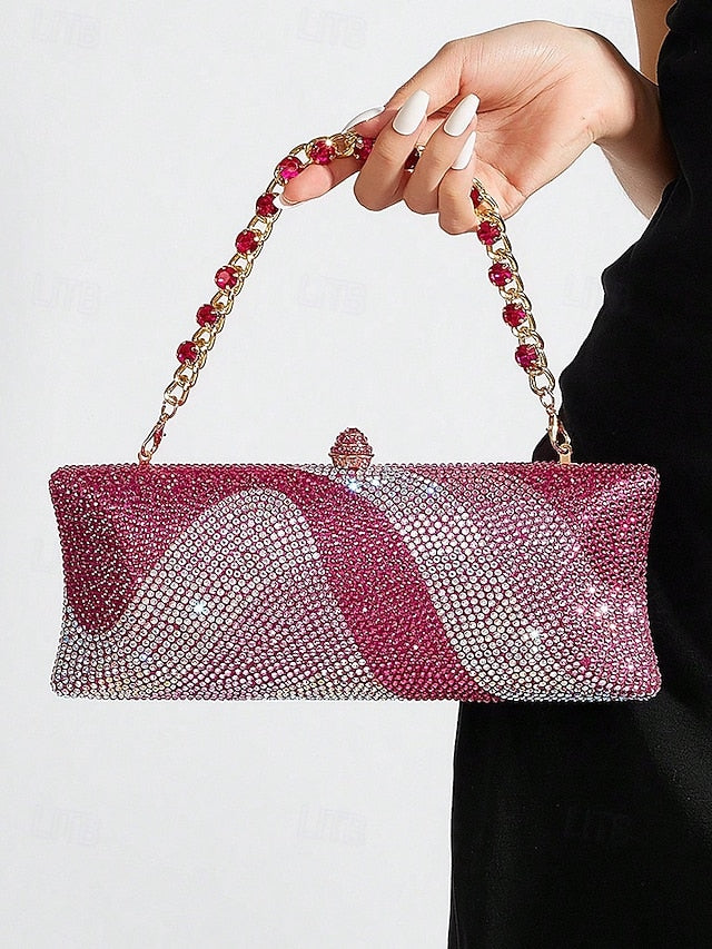 Women's Bag Clutch with Strap Evening Crystal Chain