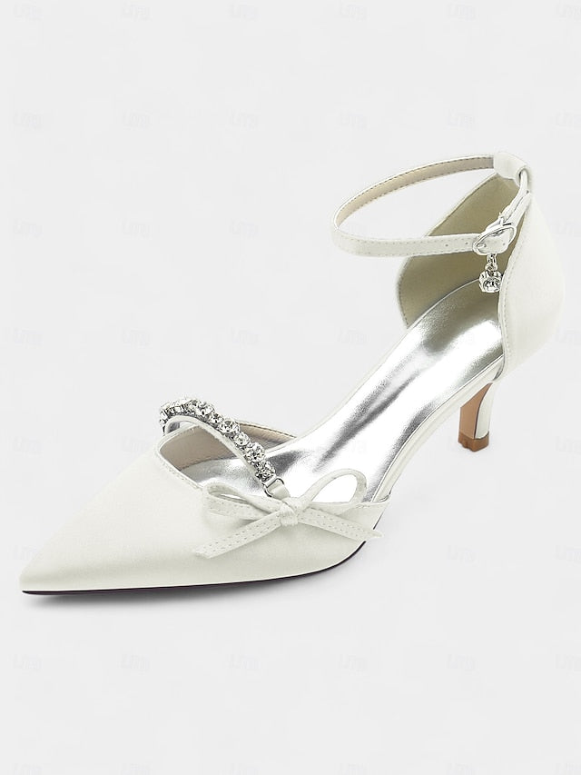 Heel Pointed-Toe Kitten Shoes – for Elegant Wedding Women