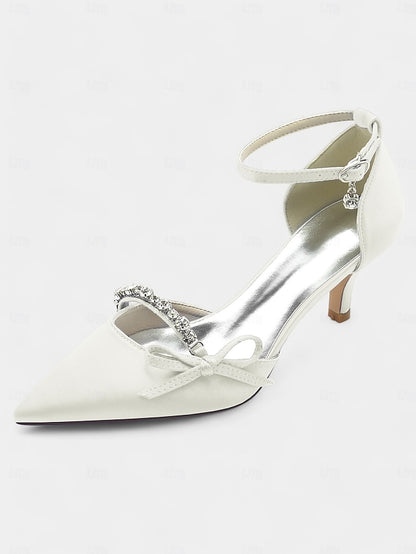 Heel Pointed-Toe Kitten Shoes – for Elegant Wedding Women