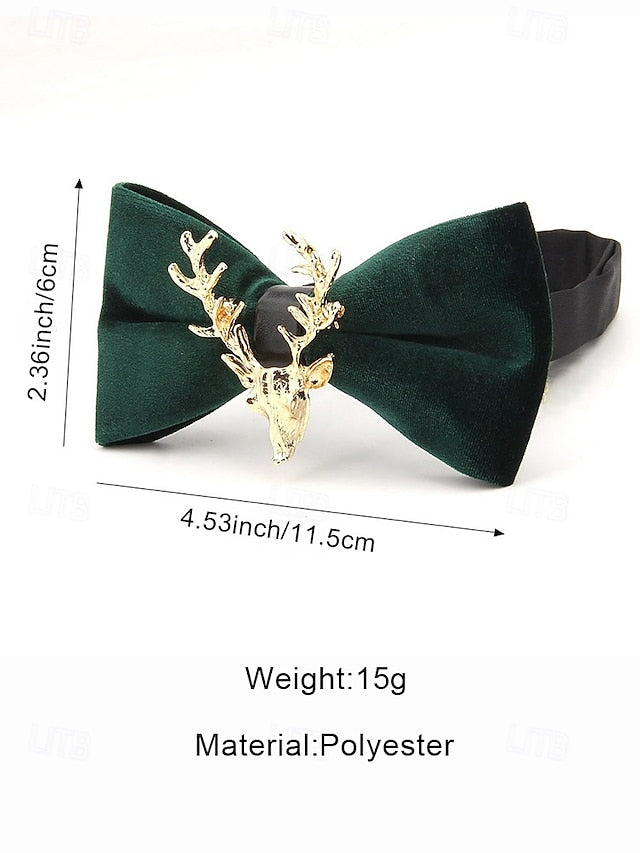 Gold Tie Pin Head Velvet with Men's Bow Deer