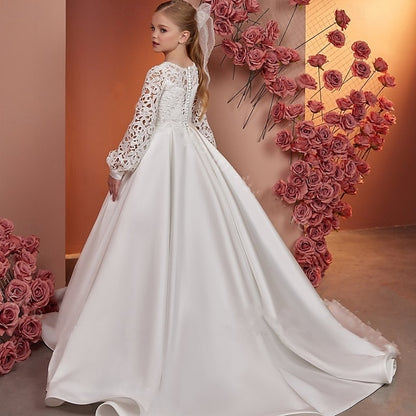 Solid Dress First Flower Girls' Kids Girl Communion