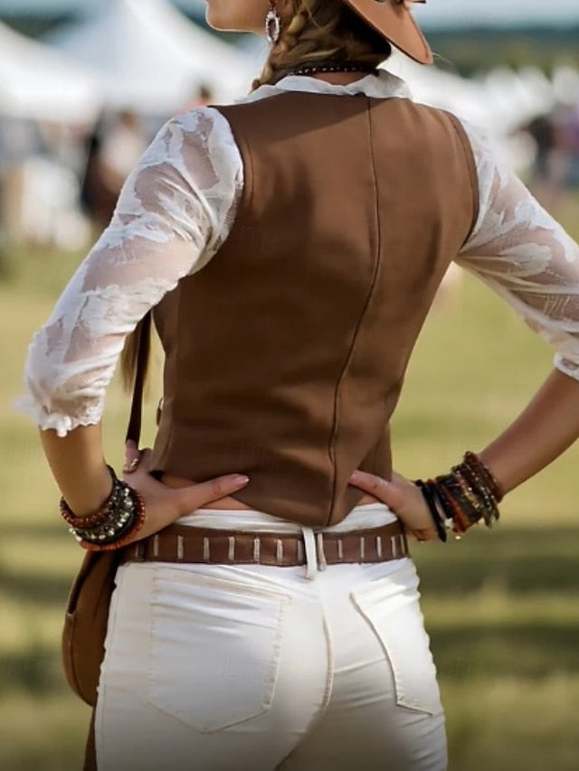 Women's Blouse Lace Tops Solid Color Stylish Long Sleeve V