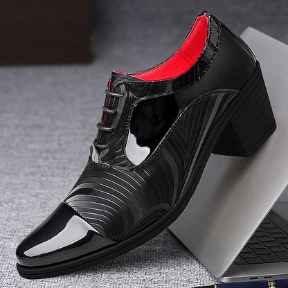 – Lace-Up Patent Leather Formal Shoes Men's Stylish