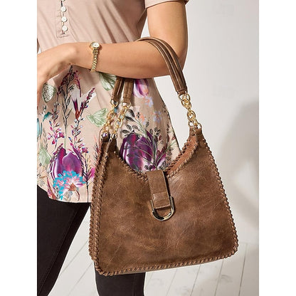 Hobo Bag mit Kette - Lederriemen Vintage Damen Groß