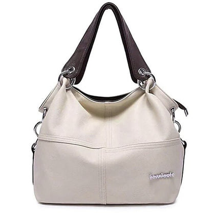 Lässige Handtasche mit Canvas-Lederriemen – Damen