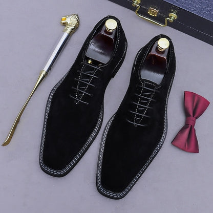 Men's Leather Oxford - Dress Shoes Cowhide Suede Genuine