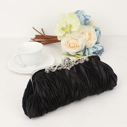 – White Clutch Elegant Women's Evening Satin Pleated