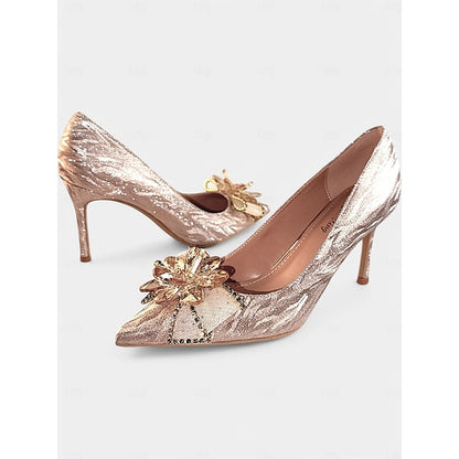 for Women Sparkling High – Silver Heels Wedding Shoes Glitter