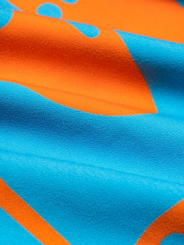 Plants Linear Button Up Crew Neck Ethnic Casual Maxi Dress