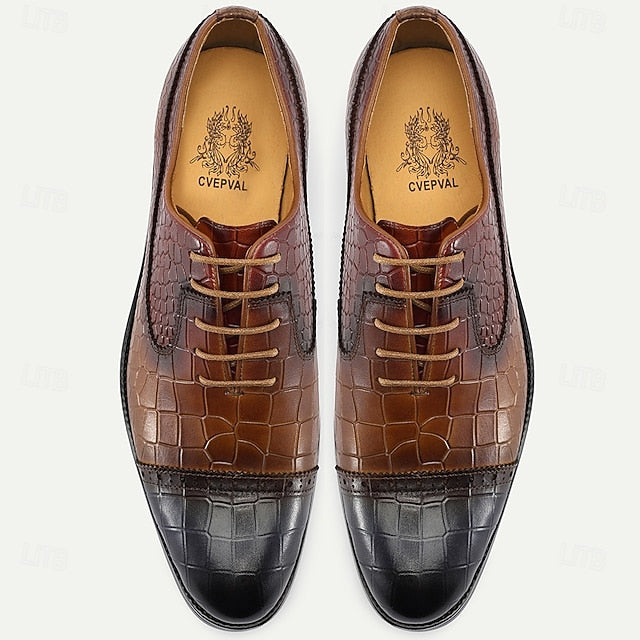 Print Crocodile Oxford – Men’s Genuine Leather Shoes Elegant