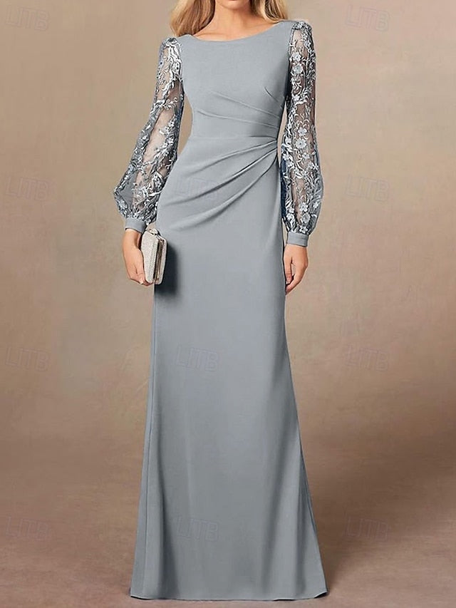 Elegant DustySheath Dress of Column Bride / Mother Simple the