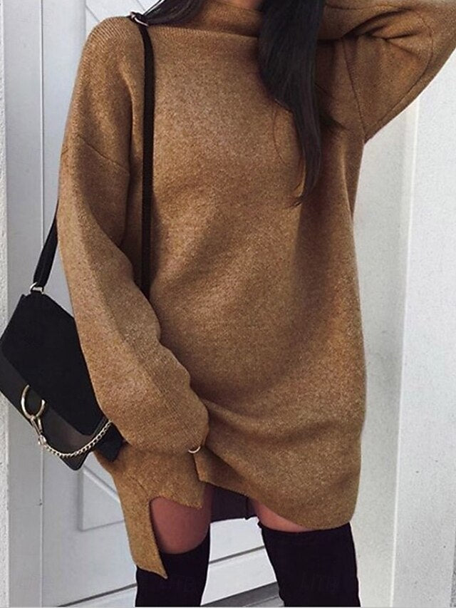 Women's Casual Dress Mini Dress Split Casual Stand Collar