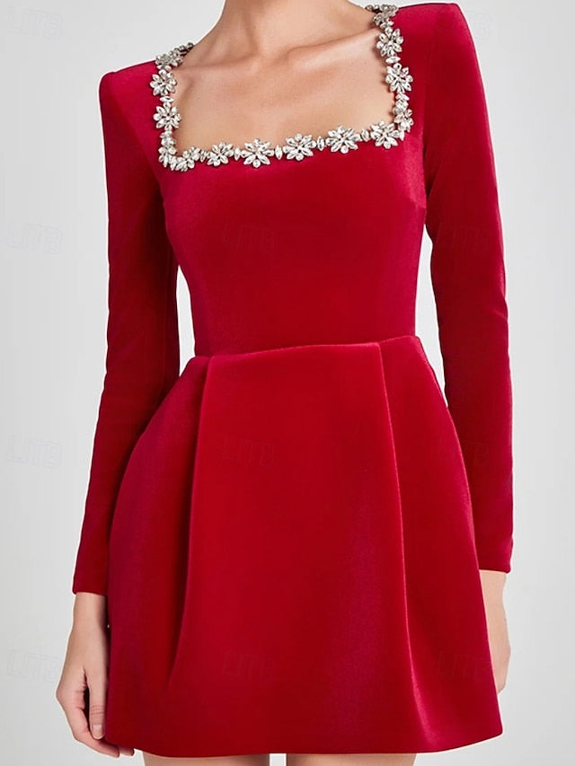 Women's Mini Dress Black Dress Velvet Dress Sheath Dress