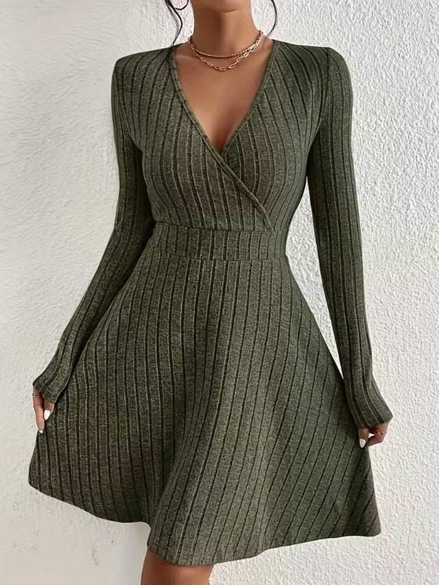 Women's Knee Length Dress Sweater Dress A Line Dress