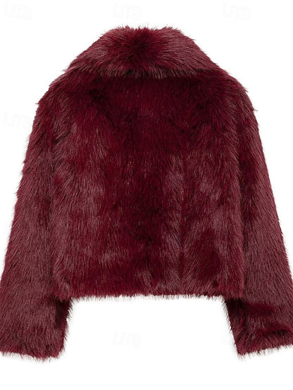 Women's Faux Furs Warm Comfortable Coat Leathers Fur