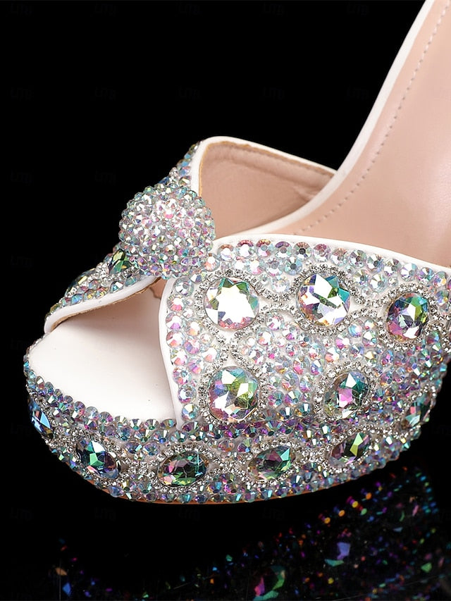 Women's Crystal-Embellished with Platform Sandals Glamorous