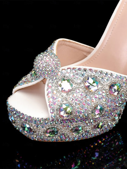 Women's Crystal-Embellished with Platform Sandals Glamorous