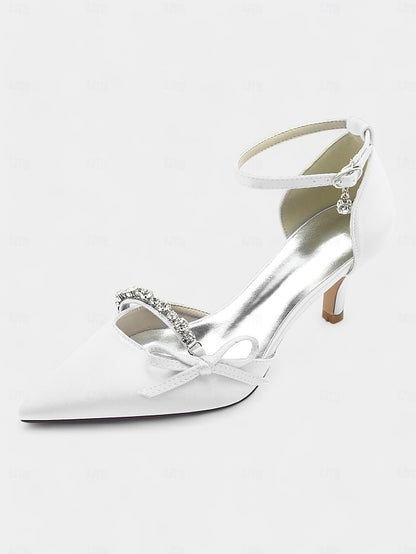 Heel Pointed-Toe Kitten Shoes – for Elegant Wedding Women