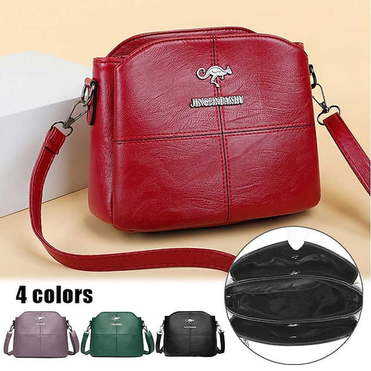 Leather Red Faux – Crossbody Bag Women's Small Minimalist