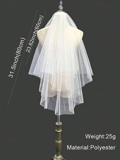 Veil Bridal Soft with – Tulle Elegant Classic Two-Layer